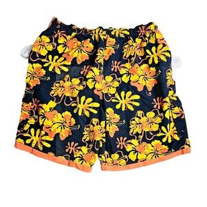 Laguna Mens Swim Shorts Trunks Board Water Size XL Floral Tropical Navy VTG EuC!